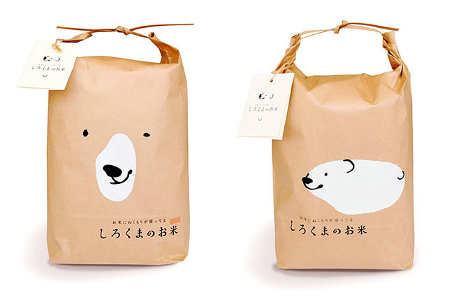  упаковка японского дизайнера Ishikawa Ryuta для производителя риса Shirokuma
