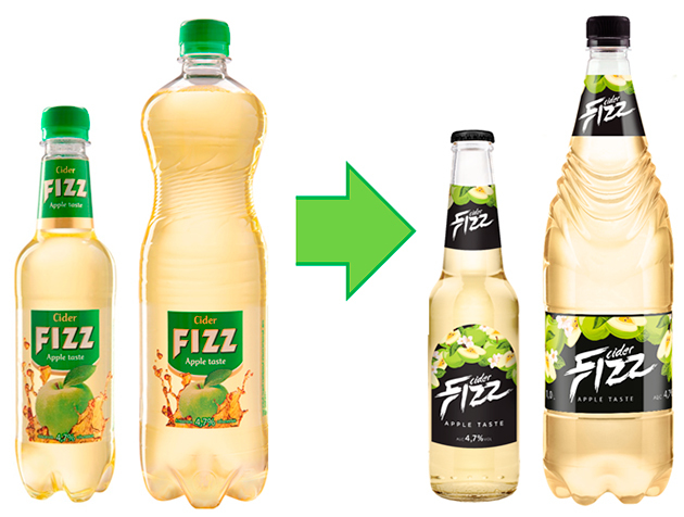  Редизайн упаковки и этикетки сидра Fizz от ОАО «Лидское пиво»