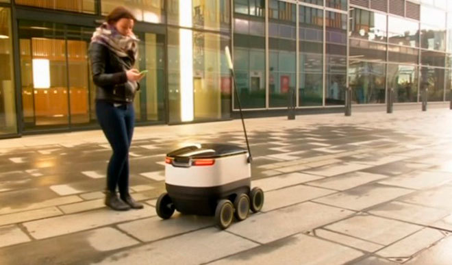  robot on wheels беcпилотный робот по доставке продуктов