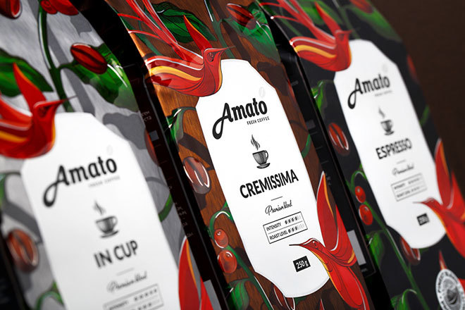  упаковка Amato in cup, Amato Espresso, Amato Cremissima Fabula Brandin