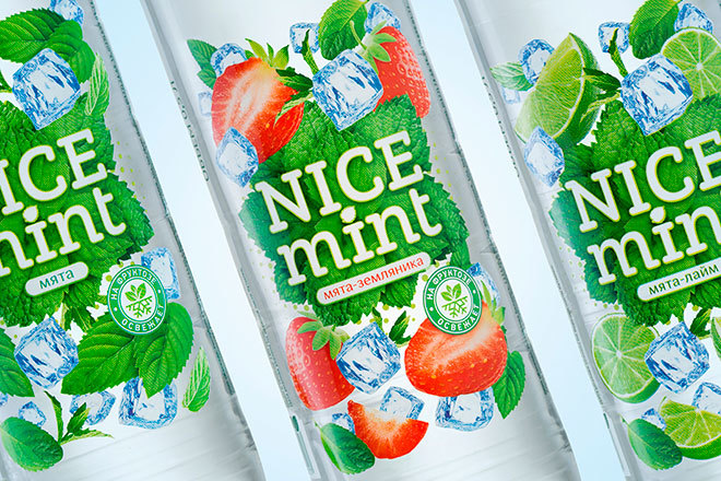  Дизайн этикетки безалкогольного газированного напитка NICE mint