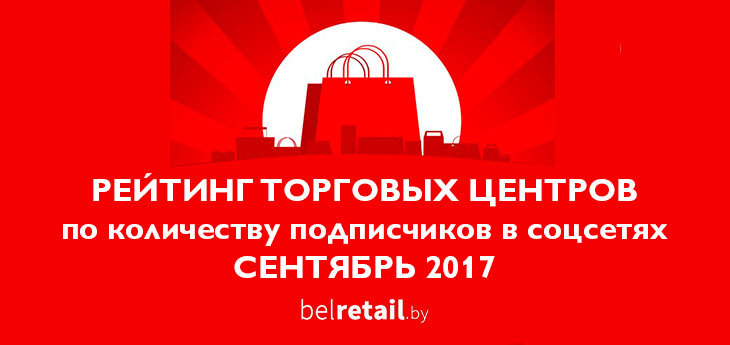 Рейтинг торговых центров Беларуси по количеству подписчиков в социальных сетях (сентябрь 2017). Возвращение лидера