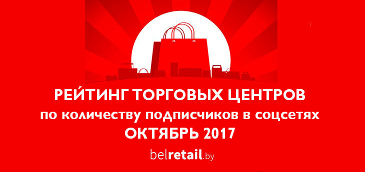 Рейтинг торговых центров Беларуси по количеству подписчиков в социальных сетях (октябрь 2017). В ТОП-10 есть изменения