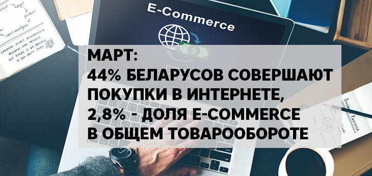 МАРТ: 44% беларусов совершают покупки в интернете, но доля e-commerce в товарообороте всего 2,8%