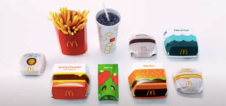 McDonald’s меняет дизайн упаковки своей продукции