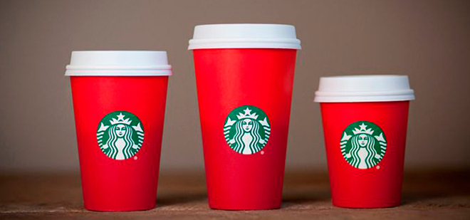  красные стаканчики Starbucks к Рождеству