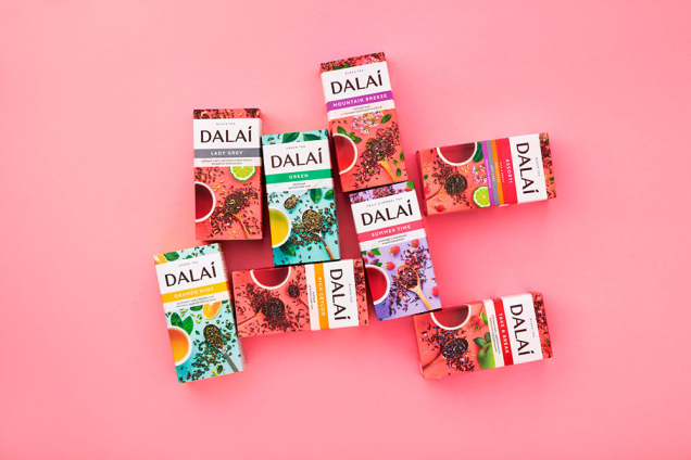 Разработка нейма, логотипа и дизайна упаковки чаев Dalai для ИЧУПТП «Караван» Fabula Branding