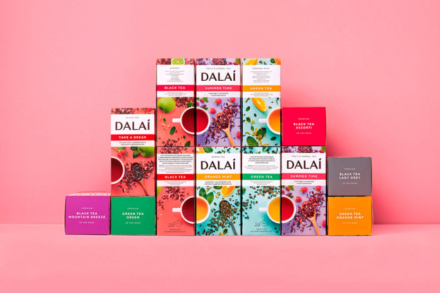 Разработка нейма, логотипа и дизайна упаковки чаев Dalai для ИЧУПТП «Караван» Fabula Branding