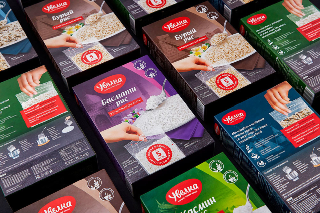 Дизайн упаковки для экзотических сортов риса для компании «Увелка» Fabula Branding
