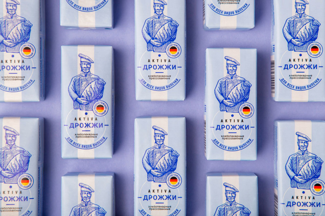 Дизайн упаковки дрожжей Aktiva для компании «Интерферм» Fabula Branding