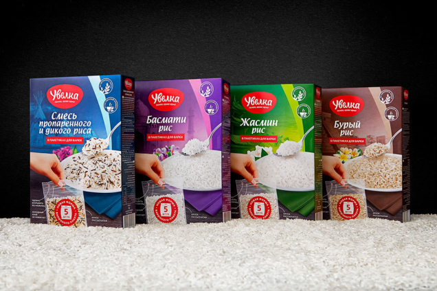 Дизайн упаковки для экзотических сортов риса для компании «Увелка» Fabula Branding