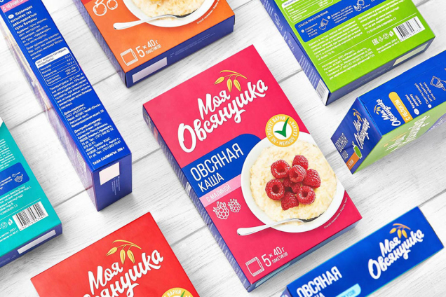 Разработка нейма, логотипа и дизайна упаковки для овсяных каш компании «Увелка» Fabula Branding
