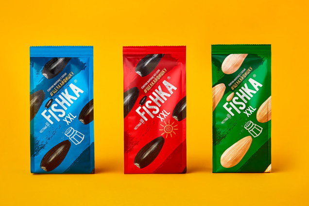 Дизайн упаковки семечек для молодой аудитории под ТМ FISHKA ООО «Глобал Снек» Fabula Branding