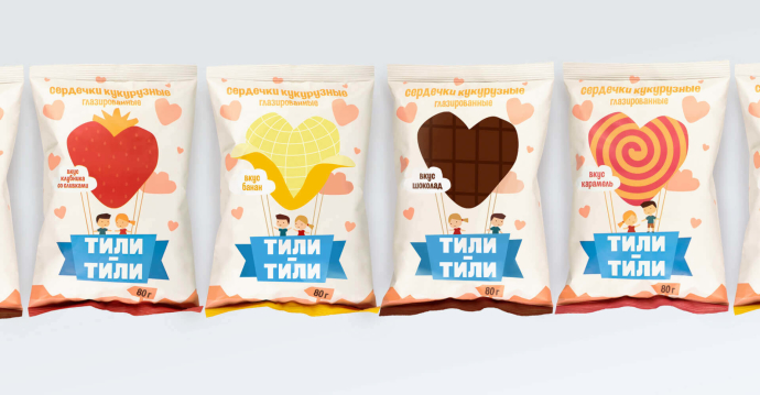  Наименование, логотип и дизайн-концепция упаковки для глазированных кукурузных палочек «Тили-Тили»