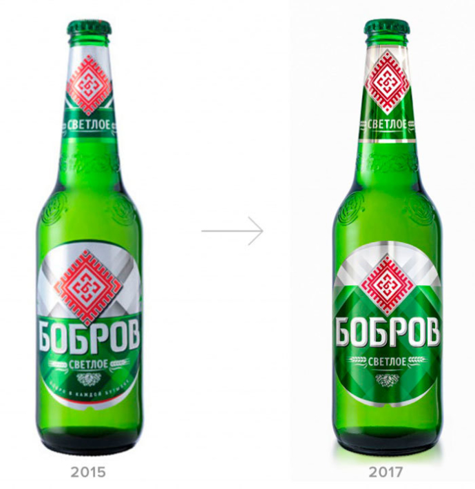  Рестайлинг дизайна этикеток пива «Бобров»