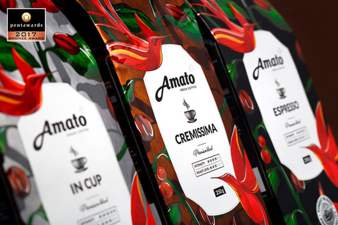  Fabula Branding серия упаковок для кофе Amato ООО «Авалонторг» Pentawards