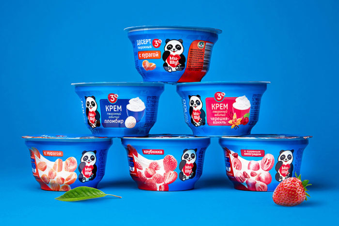  Разработка дизайна упаковки для линейки десертов и кремов «Ми-Шу!» для Полоцкого молочного комбината