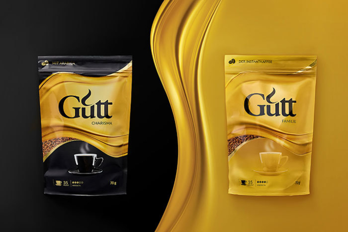  Редизайн упаковки кофе Gutt для УП «Караван»