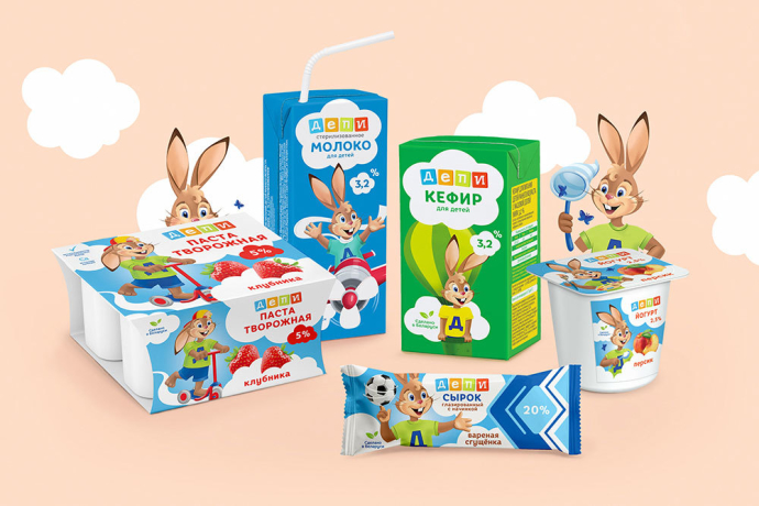  Редизайн детской молочной линейки ТМ «Депи» для ОАО «Минский молочный завод №1» брендинговое агентство Muffin Group