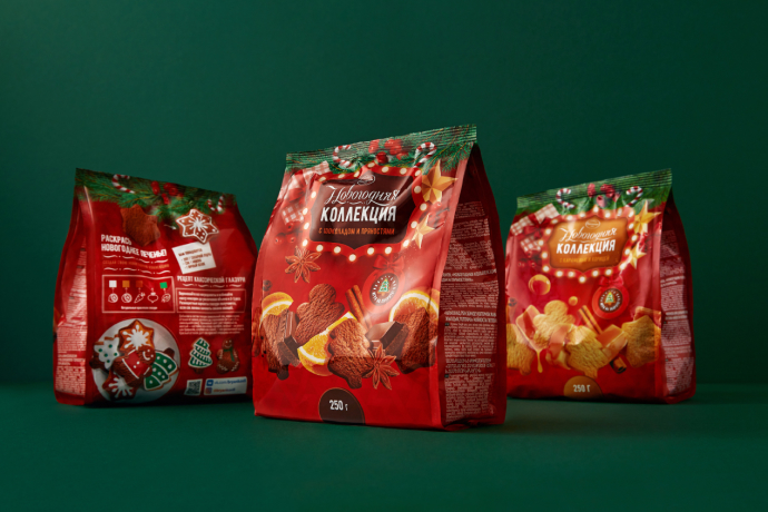  Новогодний дизайн упаковки печенья «Брянконфи» Fabula Branding