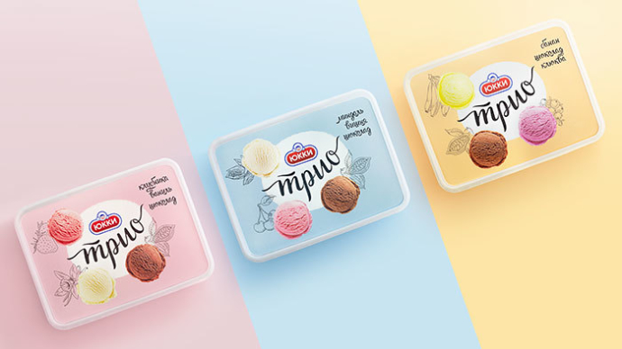  Трехслойное мороженое «Трио» от компании «Санта Бремор» брендинговое агентство AVC.