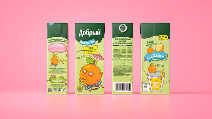  Редизайн упаковки соков, нектаров и морсов под ТМ «Добрый» объемом 0,2 л