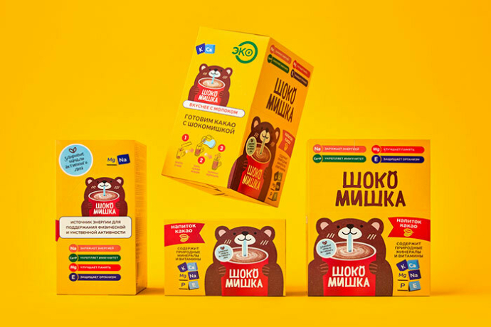  Редизайн упаковки растворимого какао с молоком «Шокомишка»
