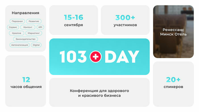  103DAY 2025: в Минске пройдет бизнес-конференция для лидеров сферы здоровья и красоты