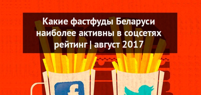 Рейтинг ресторанов быстрого питания Беларуси по числу подписчиков в социальных сетях (август 2017)