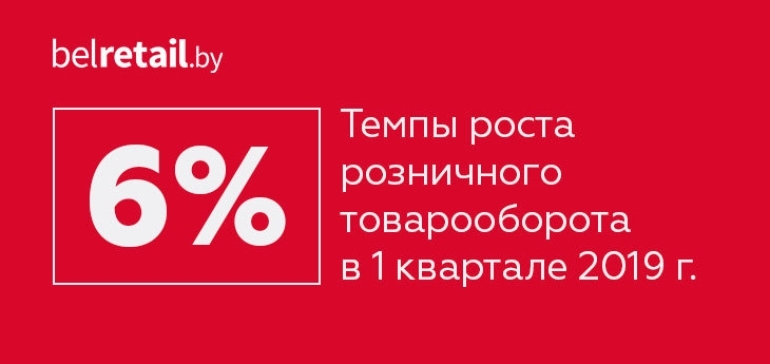 Розничный товарооборот в 1 квартале 2019 г. вырос на 6% к аналогичному периоду прошлого года